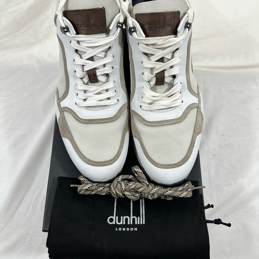 Dunhill White and Tan Men's Sneakers